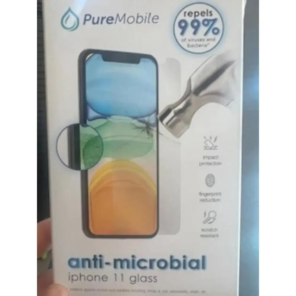 PureMobile Anti-microbial invisible shield Glass iPhone 11 NEW